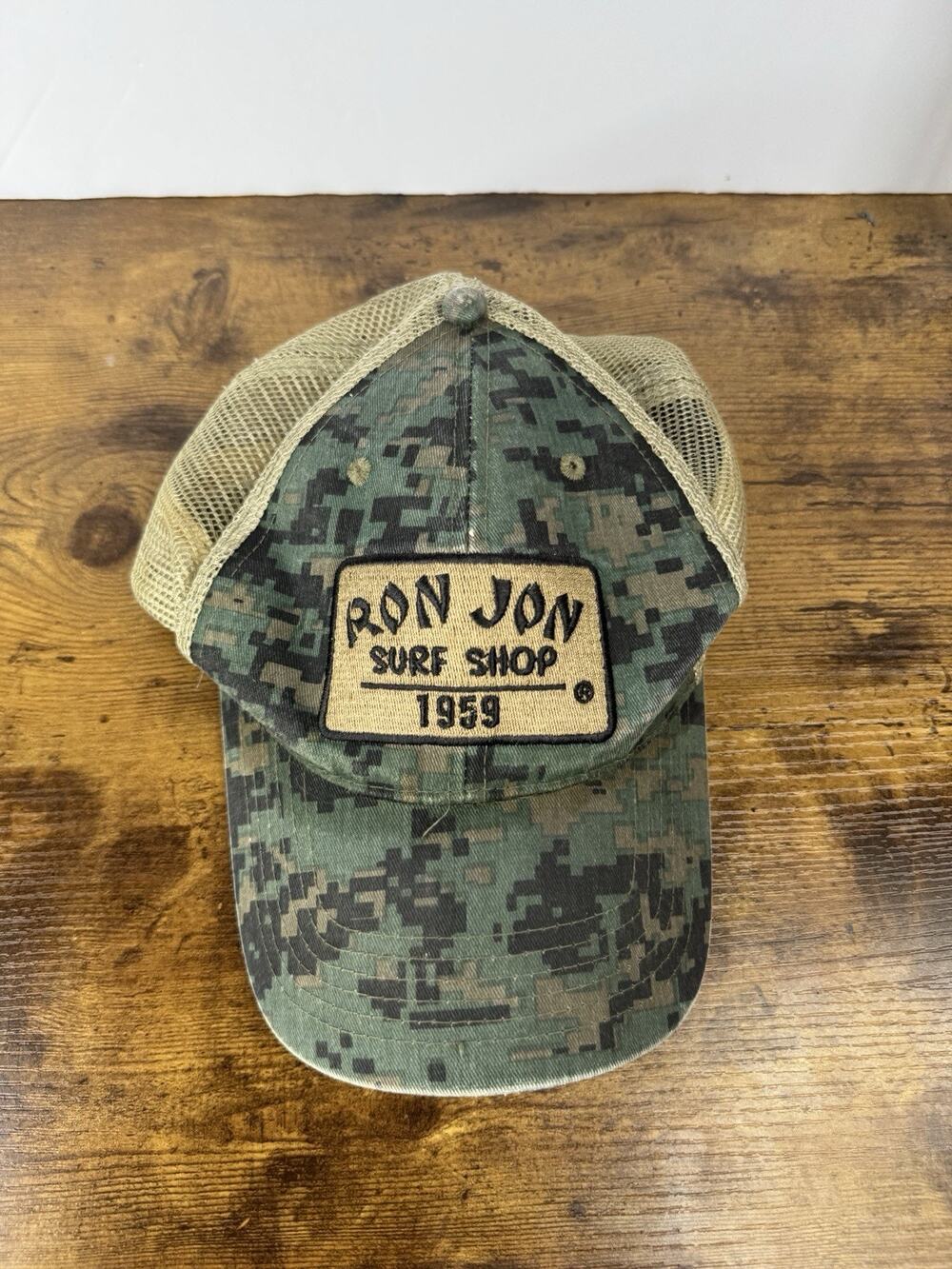 Ron Jon Surf Shop 1959 Digital Camo Mesh Trucker Hat Adjustable Distressed OSFA